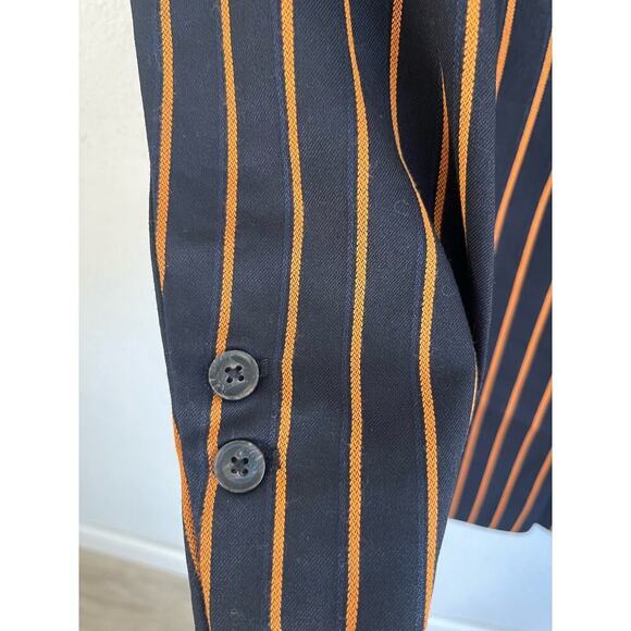 Anthropologie Grey Lab Woman Black / Orange Striped Oversized Blazer, Si… - Picture 9 of 11
